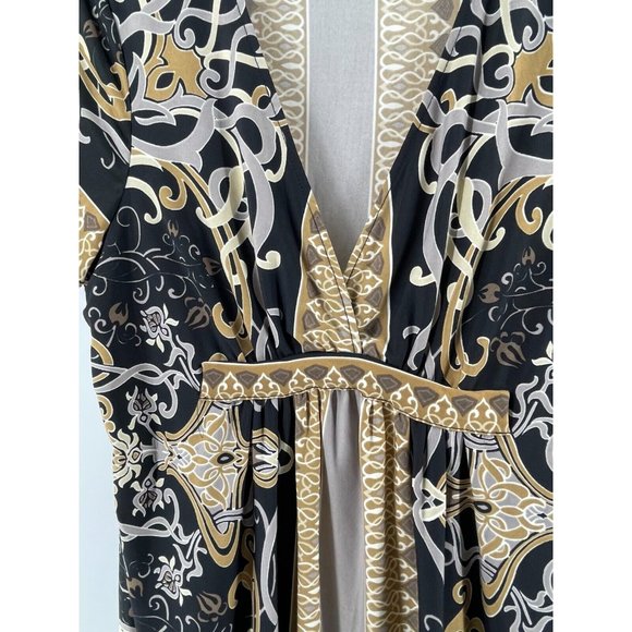 SNAP Women's Short Sleeve V Neck Stretch Knit Tunic Dress Size 2X - Picture 3 of 10